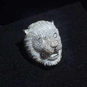 3D Lion Head <b>Ring</b> <b>925</b> Sterling <b>Silver</b> Gold Plated D-VVS Moissanite Diamond Iced Out Hip Hop Jewelry for Rappers Men - Product Image 6