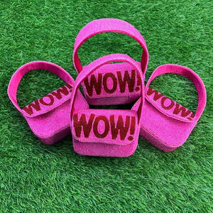 Bolso de hombro moderno con cuentas de vidrio azul, hecho a mano, estilo bohemio, para damas. - Product Image 1