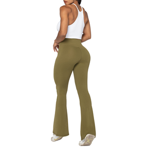 Mid Waist Flared Leggings Women Bootcut Pants Workout Loose Wide Led <b>Tummy</b> <b>Control</b> Flare Trousers Stretchy Fitness Wear - Product Image 4