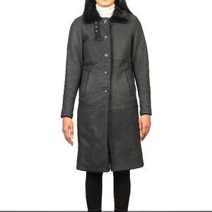 Abrigo Largo de Cuero Clásico para Mujer, Teñido Liso, de Alta Calidad, Elegante, Transpirable, Informal, Tejido, Cálido y a la Moda - Product Image 1