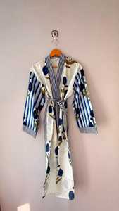 Handmade Loose Elegant Safari Print Natural Soft Fabric Cotton Casual Kimono Robe Dressing Gown V-neck Quick Dry Comfortable - Product Image 3