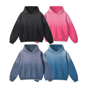 Wholesale Custom 420 Gsm Fleece 100% Cotton Embroidered Vintage Streetwear Zipper-Up Eco-Friendly <b>Men</b> Heavyweight Distressed - Product Image 5