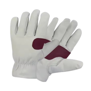 Patch Palm Cowhide Grain Leather General Purpose <b>Driver</b> <b>Gloves</b> Heavy Duty Heat Resistant Construction Hand Protection - Product Image 2
