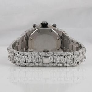 Reloj de Lujo para Mujer con Diamantes Moissanite VVS, Acero Inoxidable Ecológico, Movimiento de Cuarzo, Diseño Esqueleto, Estilo Hip Hop - Product Image 3