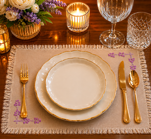 Set de table rectangulaire brodé à franges jaunes, décoration de table pour la maison, les dîners et les fêtes - Product Image 4
