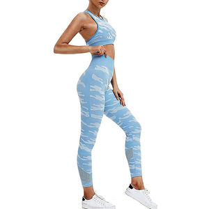 Ensemble 2 pièces de leggings et soutien-gorge de yoga pour femmes, respirant, séchage rapide, écoresponsable, en Spandex/Polyester, pour entraînement et fitness - Product Image 6
