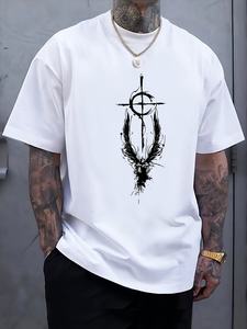 Wings Graphic Print Men's Crew Neck Short Sleeve Loose Breathable Quick Dry T-Shirts Summer Trendy Casual Comfortable Outdoor - Product Image 2