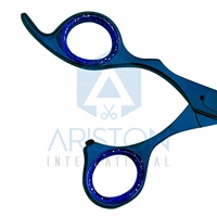 Offre Spéciale 7.5 pouces bleu rasoir bord barbier coupe de cheveux ciseaux amincissants en acier inoxydable Salon cheveux cisailles Salon de coiffure fournitures