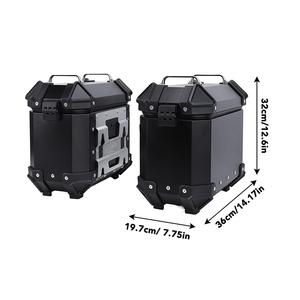 Boîte à bagages rigide pour <span class=keywords><strong>moto</strong></span> en aluminium, coffre de tourisme, sacoches latérales pour Honda Yamaha Suzuki <span class=keywords><strong>Kawasaki</strong></span> - Product Image 2