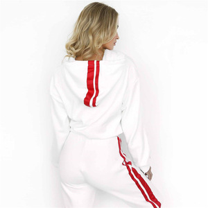 Women's Winter Fleece Tracksuit Breathable Wool Hoodie Set with Oversize <b>Crop</b> <b>Top</b> 2-Piece Hoodie Sweatshirt for Women - Product Image 5