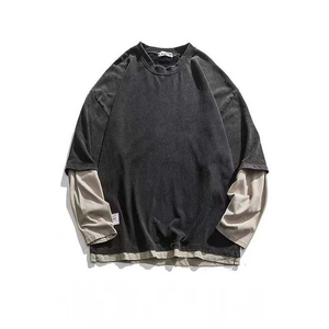 เสื้อยืดสไตล์ Y2K แบบสั่งทำโลโก้ เสื้อทรงหลวม ผ้าฝ้าย 100% ทรงบ็อกซี่ แขนยาวสองชั้น เป็นมิตรกับสิ่งแวดล้อม แห้งเร็ว - Product Image 5