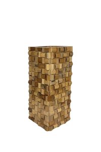 Jarrón de Piso Cuadrado de Bambú Rústico Tejido a Mano, Ecológico, Centro de Mesa Decorativo para el Hogar, Bodas y Decoración de Jardín - Product Image 1