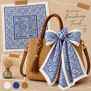 ผ้าพันคอสี่เหลี่ยมผ้าฝ้ายพิมพ์ลายดอกไม้สีน้ำเงิน Craftjaipur สำหรับผู้ใหญ่ ใช้งานได้หลากหลาย เป็นมิตรกับสิ่งแวดล้อม เหมาะสำหรับฤดูใบไม้ผลิและฤดูร้อน - Product Image 2
