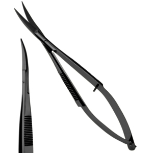 Tijeras Curvas para Diestros con Recubrimiento de Titanio Negro de HARBOR INDUSTRY, Tijeras de Acero Inoxidable para Recortar Cejas y Pestañas - Product Image 2