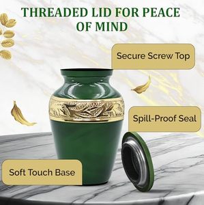 Luxury Brass <b>Keepsake</b> Cremation Urn <b>Memorial</b> Tribute Holder Designed With Durable Secure Closure And Fine Detailing - Product Image 3