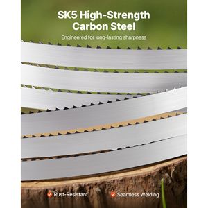 ใบเลื่อยสายพานเหล็กกล้าคาร์บอนความแข็งแรงสูง SK5 ขนาด 150 นิ้ว 4 TPI สำหรับฟันคม 18 HRC ชุบแข็งสำหรับเครื่องเลื่อยไม้ 0.75 นิ้ว - Product Image 2