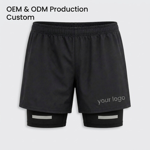 Shorts de sport pour homme à séchage rapide, en poly, avec logo sur le devant, taille élastique, mi-longueur, pour pickleball, tricotés, 140g - Product Image 2