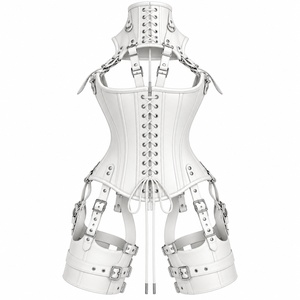 ชุดคอร์เซ็ทหนังสีขาวรัดเอว, คอร์เซ็ทรัดคอ และสายรัดต้นขา - Product Image 4