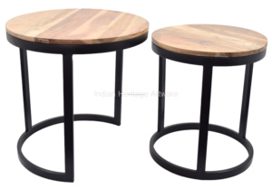 Mesa de Centro Moderna de Alta Calidad con Forma de Tambor Metálico, Nuevo Diseño para Sala de Estar, Oficina, Comedor, Muebles para el Hogar IHA IHAT143 - Product Image 2