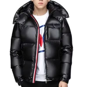 <b>Black</b> Hooded Puffer Jacket for <b>Men</b> Quilted Winter Coat Lightweight Full Zip Outdoor Casual Outerwear Fashion Clothing Custom - Product Image 3