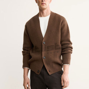 Classic Knit Men <b>Cardigans</b> With <b>Button</b> Front Closure For Comfortable Everyday Layering Style Men <b>Cardigans</b> - Product Image 3