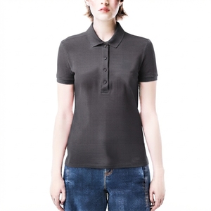 Polo de Algodón Piqué de Manga Corta para Mujer, Color Verde Sólido, Estilo Casual, Largo Regular, Tejido de Punto - Product Image 5