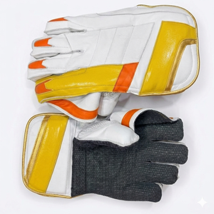 Gants de gardien de cricket sur mesure avec design en cuir et maille durables, légers, flexibles, ajustement universel - Product Image 1