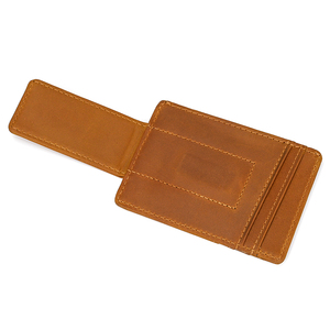 Unique Design Fashion Slim Custom Color Logo <b>Holder</b> Cards Real Leather Card <b>Holder</b> Men's Short <b>Wallet</b> - Product Image 2