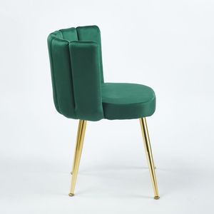 Set di 2 Sedie da Pranzo Moderne Verdi con Schienale in Velluto Confortevole e Gambe in Tubo di Ferro Color Oro per Sala da Pranzo - Product Image 5