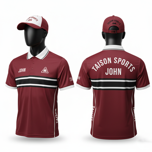 เสื้อสนุกเกอร์ชาย 180 GSM ผ้าโพลีเอสเตอร์ระบายอากาศได้ดี สีแดงเลือดหมู ขาว ดำ แผงหน้าอกแบบซับลิเมชั่น โลโก้สั่งทำได้ - Product Image 4