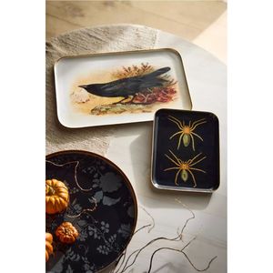 Bandeja de Servicio Decorativa de Metal al por Mayor, Bandeja Rectangular de Lujo Vintage con Estampado Botánico y Animal, Bandeja Decorativa para el Hogar - Product Image 2
