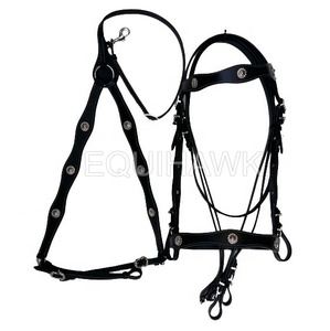 American Darling Genuine Leather Western Horse Headstall & Breastcollar Set - Handcrafted In Texas