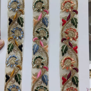 Tela de encaje bordada de diseño moderno para vestidos, ribete decorativo de encaje, proveedor de textiles para prendas de vestir, exportación OEM - Product Image 1