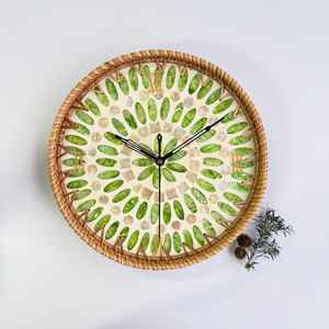 Relojes colgantes de ratán, centros de mesa decorativos, excelente calidad, relojes de pared ecológicos. - Product Image 4