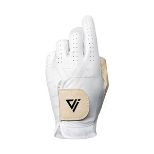 Gants de golf professionnels personnalisés pour hommes en cuir véritable noir, antidérapants, avec sangle de poignet réglable et fermeture auto-agrippante, haute qualité - Product Image 2