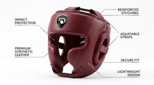 Protège-tête en cuir international Dumela unisexe avec fermeture auto-agrippante réglable pour une protection complète en entraînement - Product Image 5