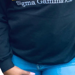 <b>Black</b> Vintage SGRHO <b>Sweatshirt</b> Unisex Sizing <b>Black</b> <b>Women's</b> Casual Pullover Crewneck Fleece Top Greek Sorority Apparel College - Product Image 6