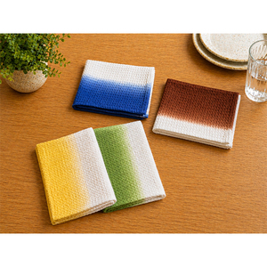 Essuie-tout de cuisine en coton gaufré ombré marron et blanc |   Essuie-tout texturé |   Serviette de toilette décorative réutilisable - Product Image 6