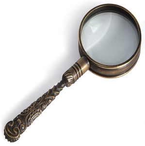 Loupe de poche avec longue chaîne dorée et étui en cuir, loupe en laiton disponible à prix de gros. - Product Image 4