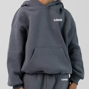Sweat-shirt d'hiver épais et chaud en molleton 100% coton, coupe oversize, épaules tombantes, bleu royal, pour enfants, avec logo personnalisé, de la marque Perfect Industry. - Product Image 6