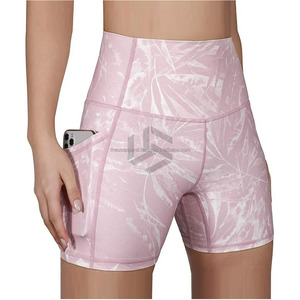 Pantalones Cortos de Yoga para Mujer, Ligeros, de Secado Rápido, Cintura Alta, Transpirables y Teñidos, Talla Adulto - Product Image 4