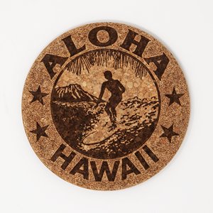 Posavasos Redondos de Corcho Ecológicos con Logotipo Personalizado, Impresos con Diseño de Recuerdo de Hawái, para Bebidas, Promocionales, al por Mayor - Product Image 1