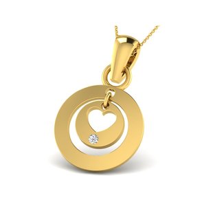 Wholesale 10k Gold Heart Pendant VVS1 Lab Diamond Necklace Manufacturer Custom Modern Concentric <b>Circle</b> Jewelry for Women - Product Image 5