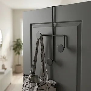 Modern Metal <b>Over</b> <b>Door</b> <b>Hook</b> Rack Musical Note Design Hanging Organizer Space Saving Storage Holder for Bedroom Bathroom Entryway - Product Image 3
