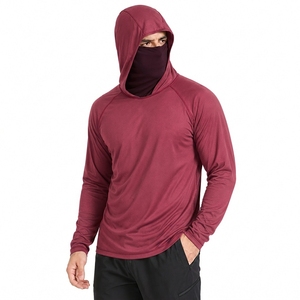 Haut de sport à manches longues à séchage rapide pour homme avec capuche intégrée pour la course, la gym, l'entraînement et la randonnée - Product Image 5