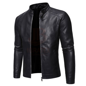 Factory Direct Sale New Arrival Solid Casual <b>Long</b> Sleeves Men <b>Leather</b> Winter <b>Jacket</b> Customized Wholesale - Product Image 3