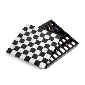 Luxury Marble Chess Set Modern Black White Chess Board <b>Decorative</b> Metal Chess Pieces Home Office <b>Table</b> <b>Decor</b> - Product Image 5