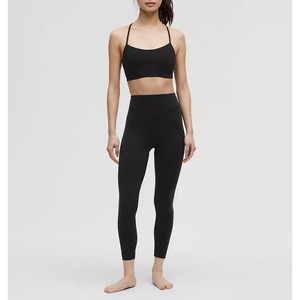 Women Solid Halter 2Pcs Gym Fitness Set Workout Scrunch Butt <b>Open</b> Back Sports <b>Bra</b> High Waist Leggings Contrast Binding Yoga Set - Product Image 4