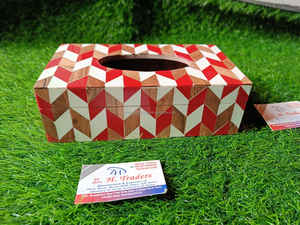 Boîte à mouchoirs décorative en os et incrustations, faite à la main, avec motifs, parfaite pour la décoration intérieure, les hôtels et l'affichage de logos personnalisés - Product Image 6