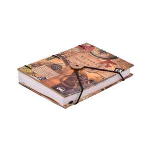 A5 Vintage Travel Journal Design Handmade Paper <b>Notebook</b> Elastic Lock <b>Diary</b> 200 Pages Double Side Writing Eco Friendly Planner - Product Image 1
